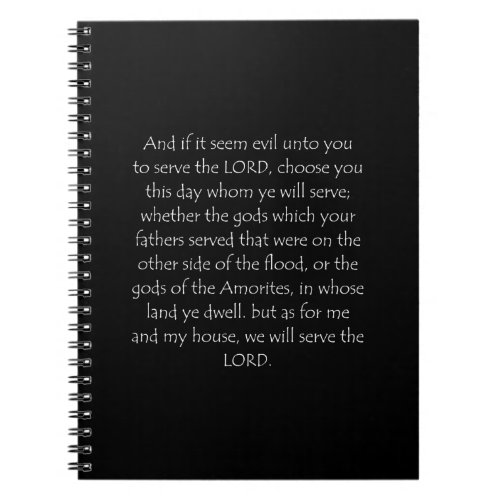 Scripture Quote Joshua 24 15 Notebook