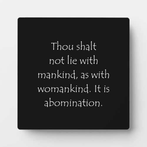 Scripture Quote Leviticus 18 22 Plaque