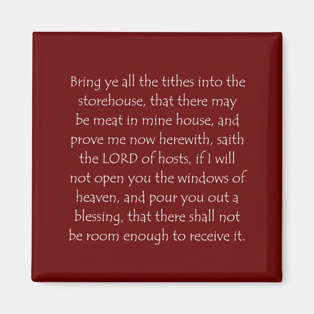 Scripture Quote Malachi 3 10 Magnet (Front)
