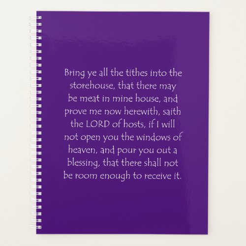 Scripture Quote Malachi 3 10 Planner