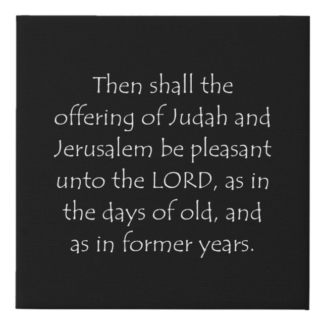 Scripture Quote Malachi 3 4 Faux Canvas Print (Front)