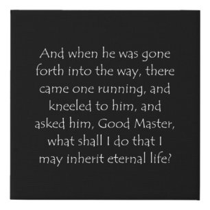 Scripture Quote Mark 10 17 Faux Canvas Print