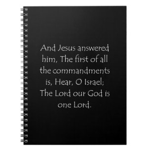 Scripture Quote Mark 12 29 Notebook