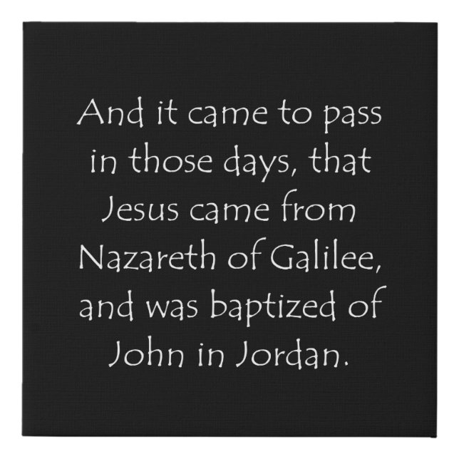Scripture Quote Mark 1 9 Faux Canvas Print (Front)
