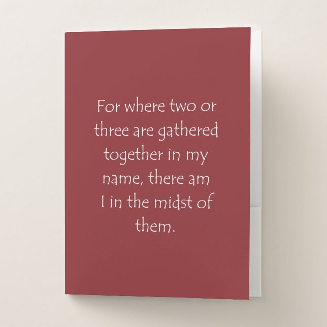 Scripture Quote Matthew 18 20 Pocket Folder (Front)