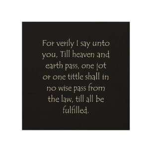 Scripture Quote Matthew 5 18 Wood Wall Art