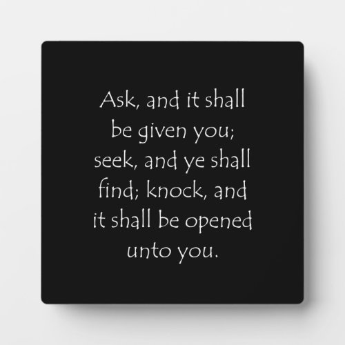 Scripture Quote Matthew 7 7 Plaque