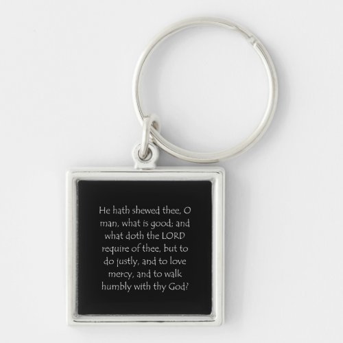 Scripture Quote Micah 6 8 Keychain
