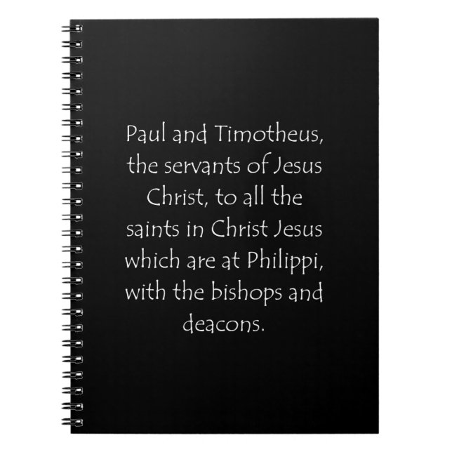 Scripture Quote Philippians 1 1 Notebook (Front)