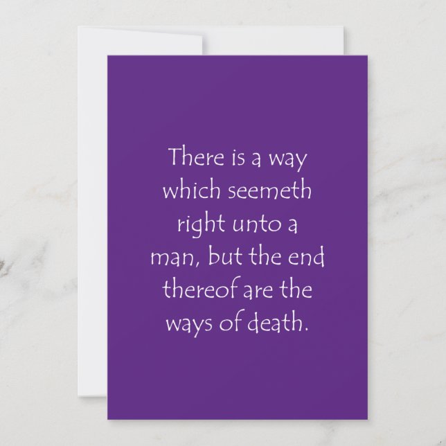 Scripture Quote Proverbs 14 12 Thank You Card (Front)