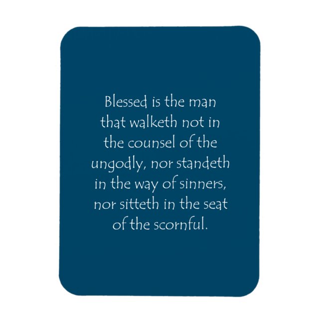 Scripture Quote Psalms 1 1 Magnet (Vertical)