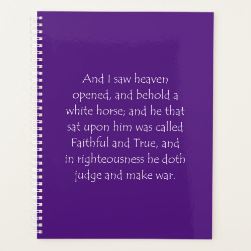 Scripture Quote Revelation 19 11 Planner