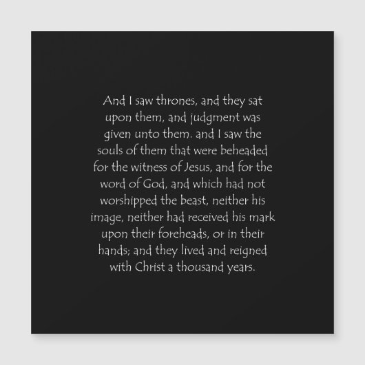 Scripture Quote Revelation 20 4 (Front)