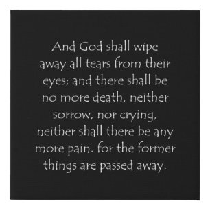 Scripture Quote Revelation 21 4 Faux Canvas Print