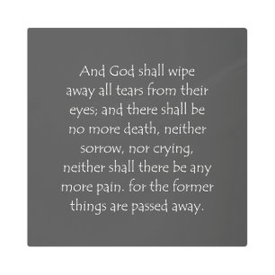 Scripture Quote Revelation 21 4 Metal Print