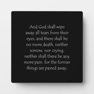 Scripture Quote Revelation 21 4 Plaque