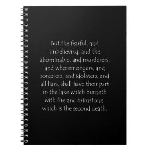 Scripture Quote Revelation 21 8 Notebook