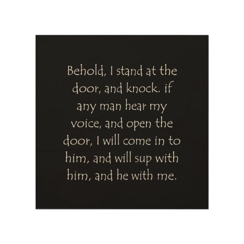 Scripture Quote Revelation 3 20 Wood Wall Art