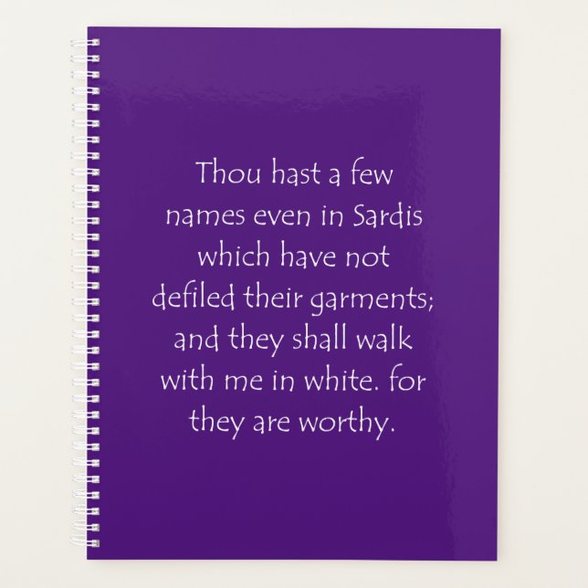 Scripture Quote Revelation 3 4 Planner (Front)