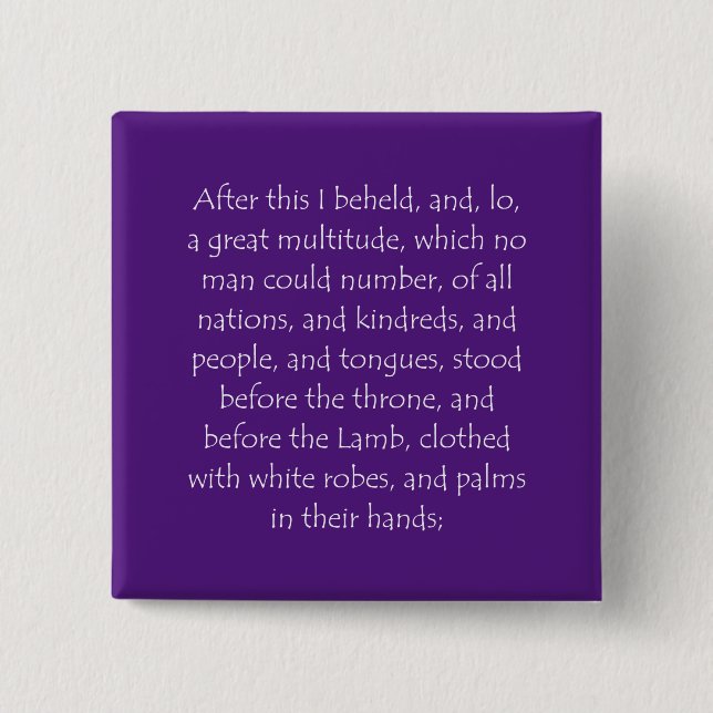 Scripture Quote Revelation 7 9 Button (Front)