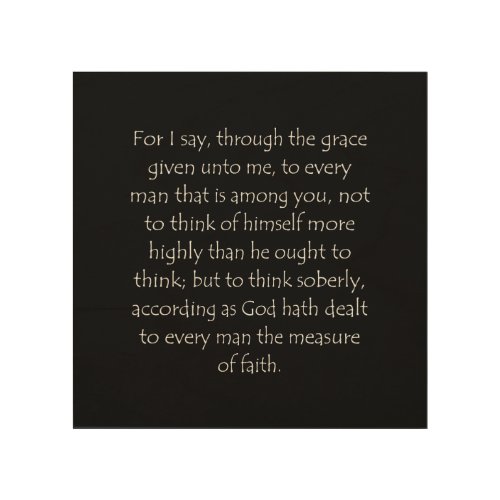 Scripture Quote Romans 12 3 Wood Wall Art