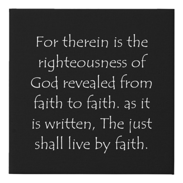 Scripture Quote Romans 1 17 Faux Canvas Print (Front)