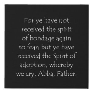 Scripture Quote Romans 8 15 Faux Canvas Print