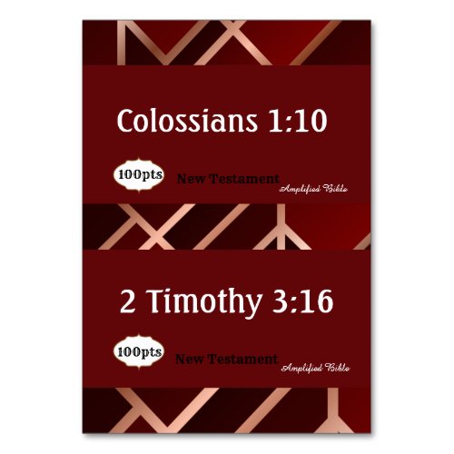 Scripture Reference Card for Game