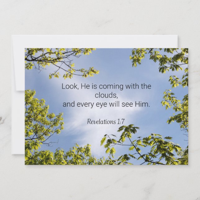 Scripture, Revelations 1:7, Note Card (Front)