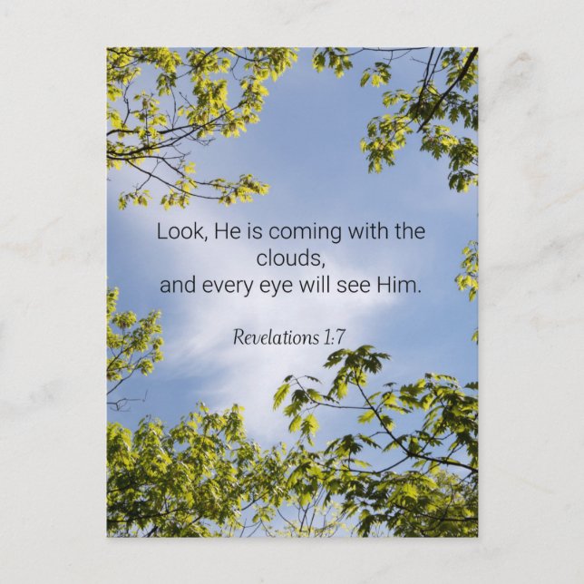 Scripture, Revelations 1:7, Postcard (Front)