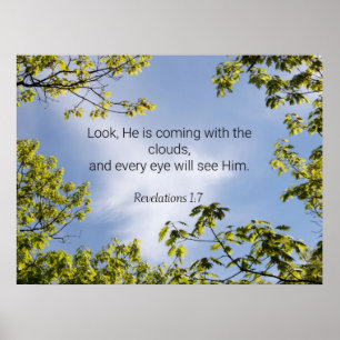 Scripture, Revelations 1:7, Poster