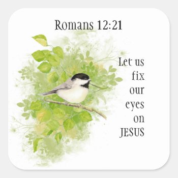 Scripture Romans 12:12 Joyful  Patient  Faithful Square Sticker by christianitee at Zazzle