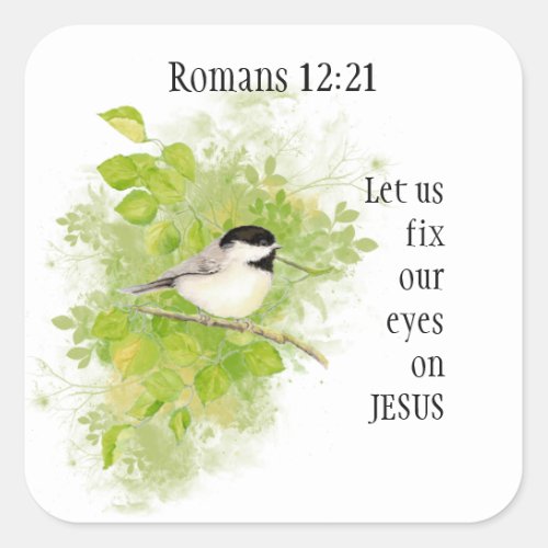 Scripture Romans 1212 Joyful Patient Faithful Square Sticker