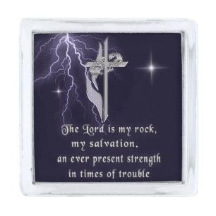 Scripture Silver Finish Lapel Pin