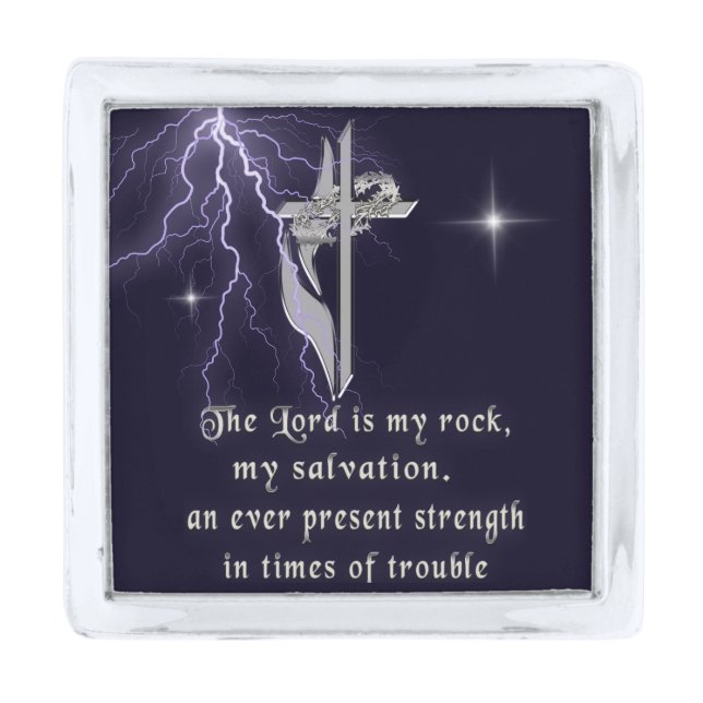 Scripture Silver Finish Lapel Pin (Front)