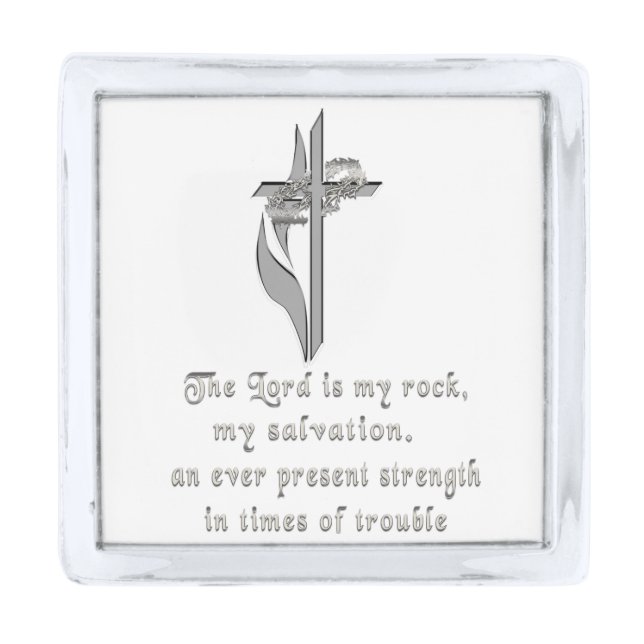 Scripture Silver Finish Lapel Pin (Front)