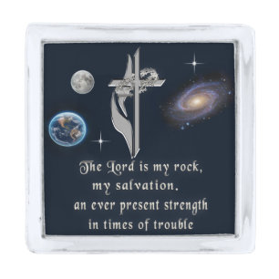 Scripture Silver Finish Lapel Pin