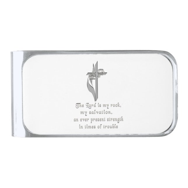 Scripture Silver Finish Money Clip (Front)