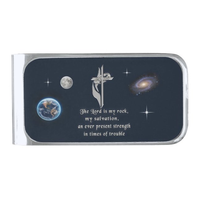 Scripture Silver Finish Money Clip (Front)