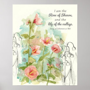 Scripture Song of Solomon Rose of Sharon Lily  Poster