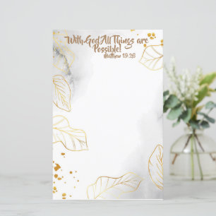 Scripture Stationary With God All Things Possible