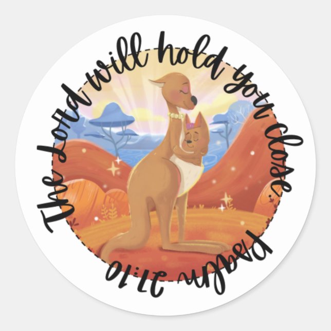Scripture Sticker (Psalm 27:10 Kangaroo) (Front)