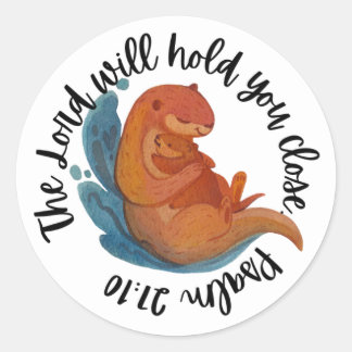 Scripture Sticker (Psalm 27:10 Otter)