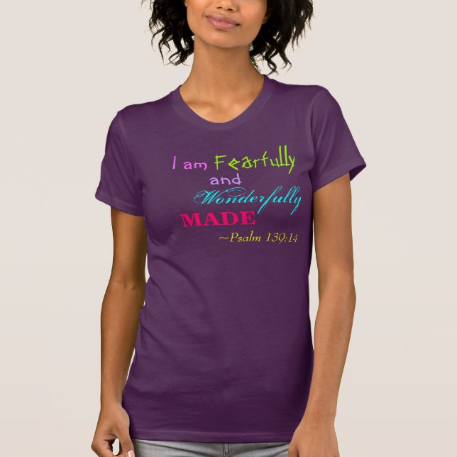 Scripture T-shirt Teen Confidence Bible Psalms (Front)