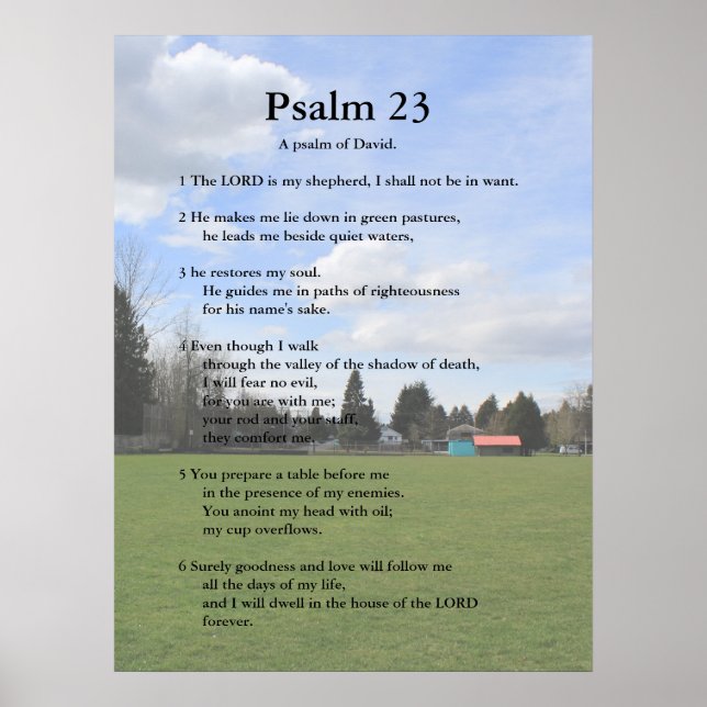 Scripture Template,  Psalm 23 Poster (Front)