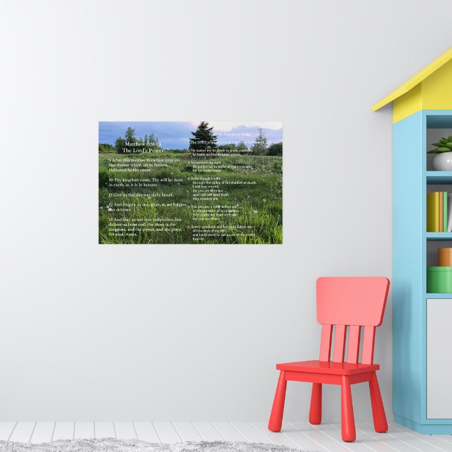 Scripture Template,  Psalm 23, The Lord's Prayer Poster (Nursery 1)