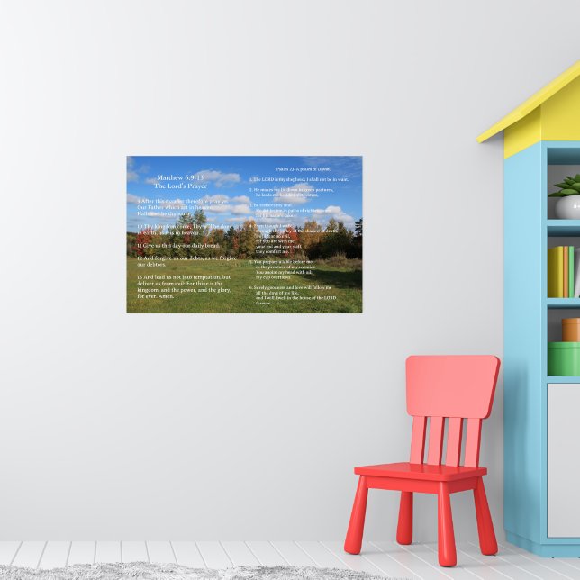 Scripture Template,  Psalm 23, The Lord's Prayer Poster (Nursery 1)