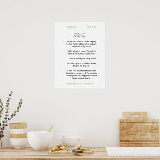 Scripture Template, The Lord's Prayer, black Poster