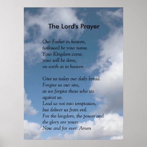 Scripture Template - The Lord's Prayer Poster | Zazzle