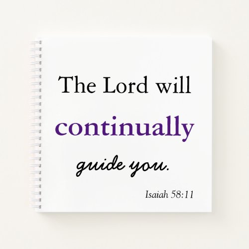 Scripture The Lord will guide you Notebook